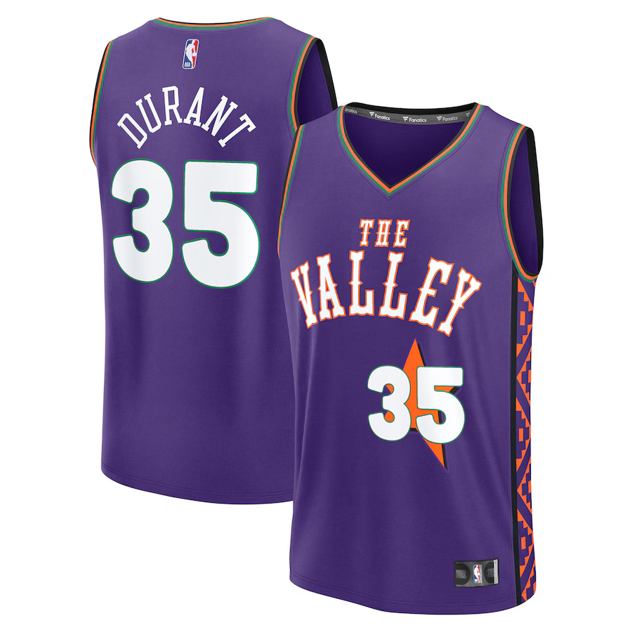 Men Phoenix Suns #35 Kevin Durant Fanatics Purple City Edition 2024-25 Fast Break Player NBA Jersey->phoenix suns->NBA Jersey